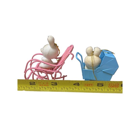 Avon Spring Bunny Collection-  Bunny in Baby Carriage & Rocker Ornaments - Picture 9 of 9